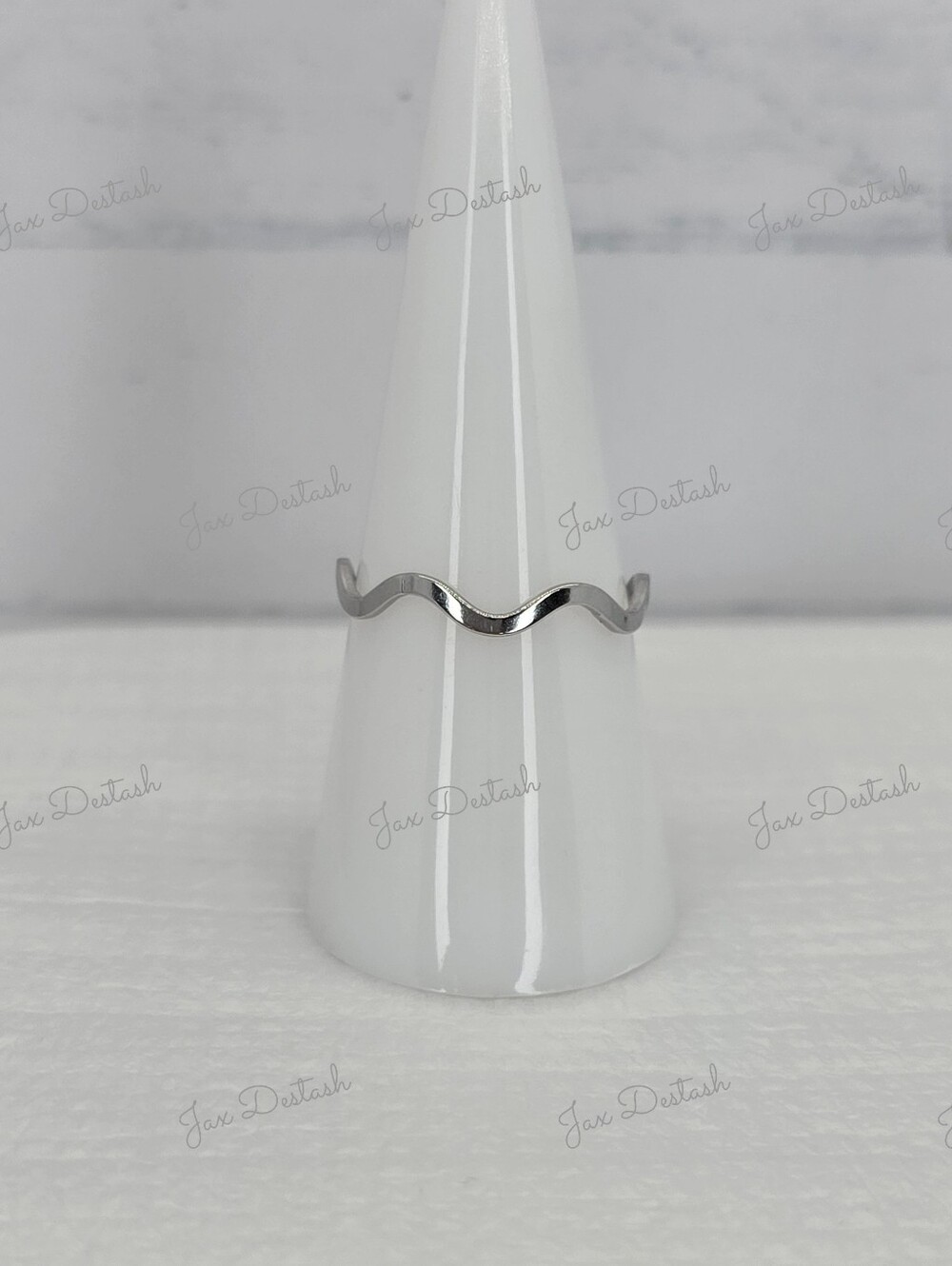 Stainless Steel Wavy Silver Tone Ring